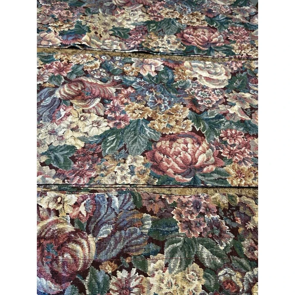 Vintage 3  Curtron 80” x 14”  Valance Floral Tapestry CottageCore Grannycore